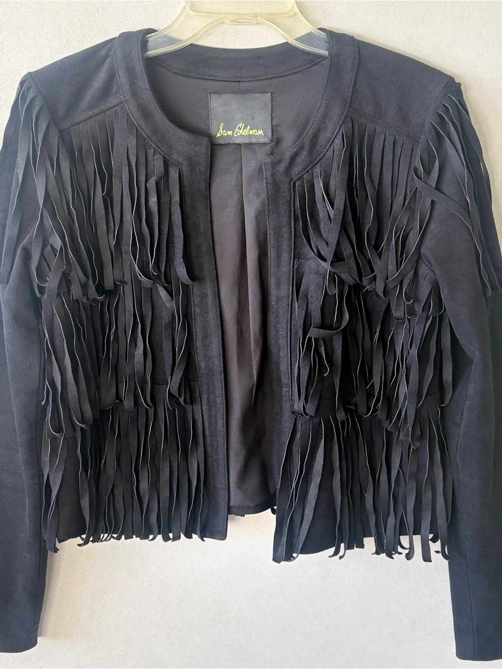 Sam Edelman Black faux Suede Fringe Jacket - Women's so small